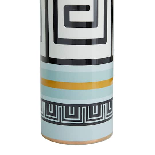 Teal Stoneware Modern Vase, 18" x 5" x 5"